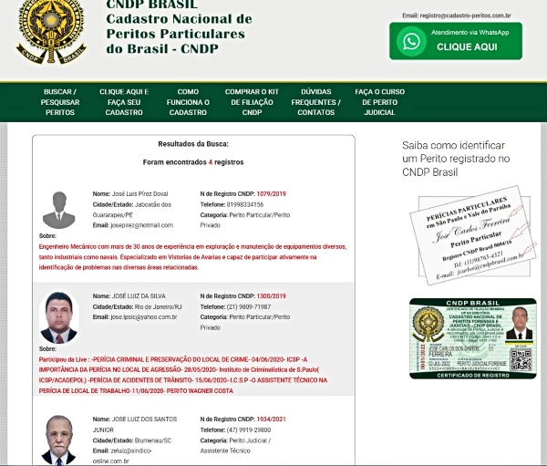 carteira de perito judicial online